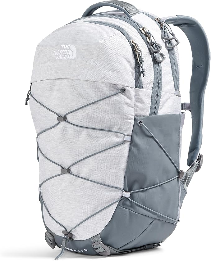 The North Face Women's Borealis Commuter Laptop Backpack - Everyday Travel Bag, Laptop Sleeve, Reflective Details, TNF White Metallic Mélange/Mid Grey-NPF, One Size