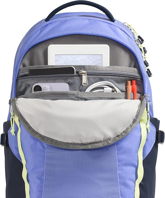 The North Face Women's Recon Everyday Laptop Backpack - Commuter Travel Bag, 18" Laptop Sleeve, Water-Repellent, Periwinkle Glow/Summit Navy/Lemon Mist, One Size