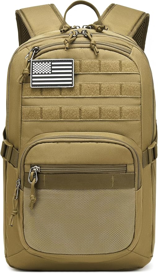 Wotony Military Tactical Backpack for Men Army 3 Days Assault Pack Bag with Molle System for Outdoor Adventures (khaki, 40L)
