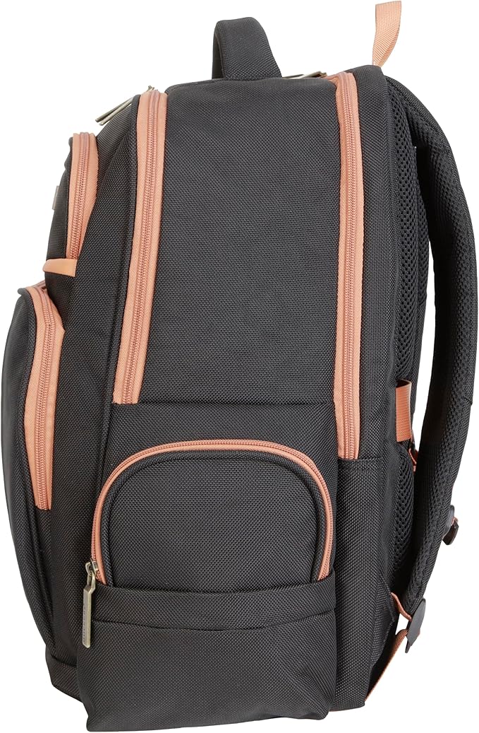 Dockers Harbor Durable Polyester Classic Laptop Travel Backpack, Black