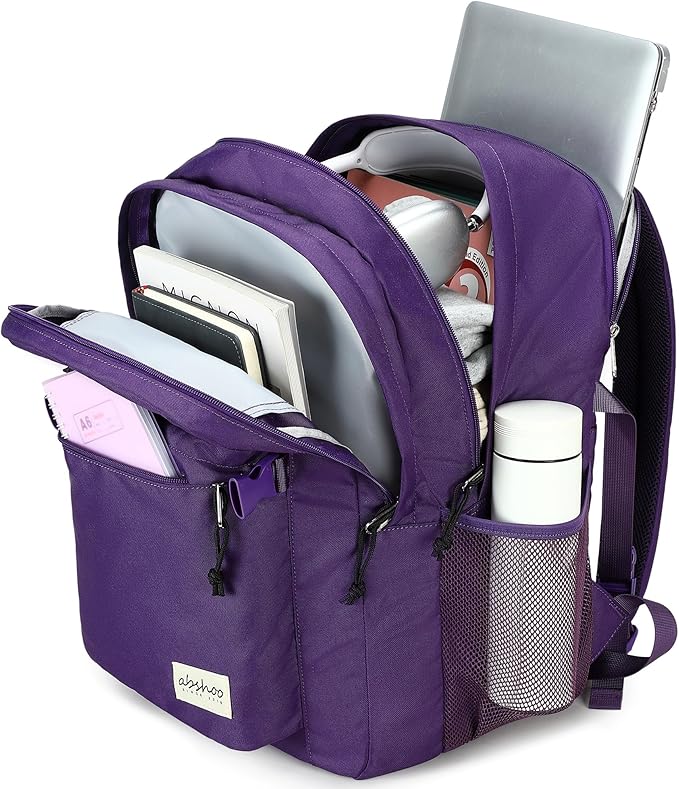 abshoo 32L Backpack for School College Bookbag Middle High School Backpacks Casual Daypack Travel Backpack (Purple)