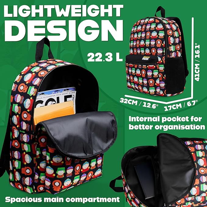 South Park Backpack Men Teens Work Gym Bag Stan Kenny Eric Rucksack Bookbag (AOP