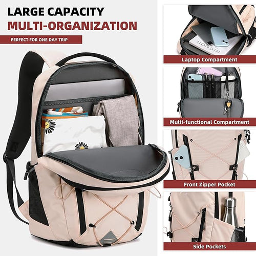 AO ALI VICTORY Women's Laptop Backpack 15.6 inch,Travel Backpack for Men,College Bookbag, Lightweight Outdoor Sport Hiking Back Pack, Everyday Daypack, Pink