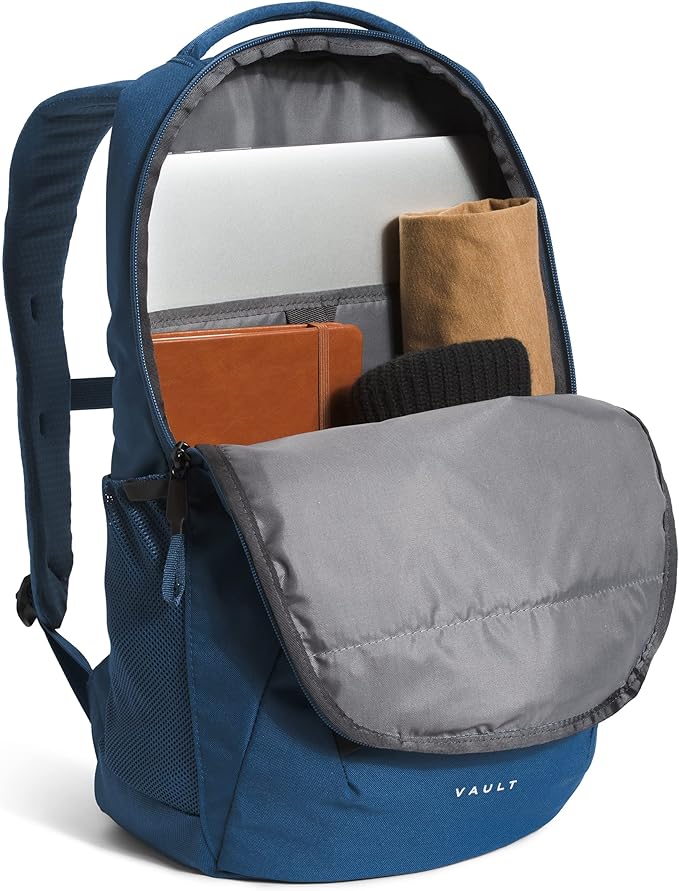 THE NORTH FACE Vault Everyday Laptop Backpack | Commuter Travel Bag with Water-Repellent Finish, Spacious Main Compartment, Shady Blue/TNF White, OS