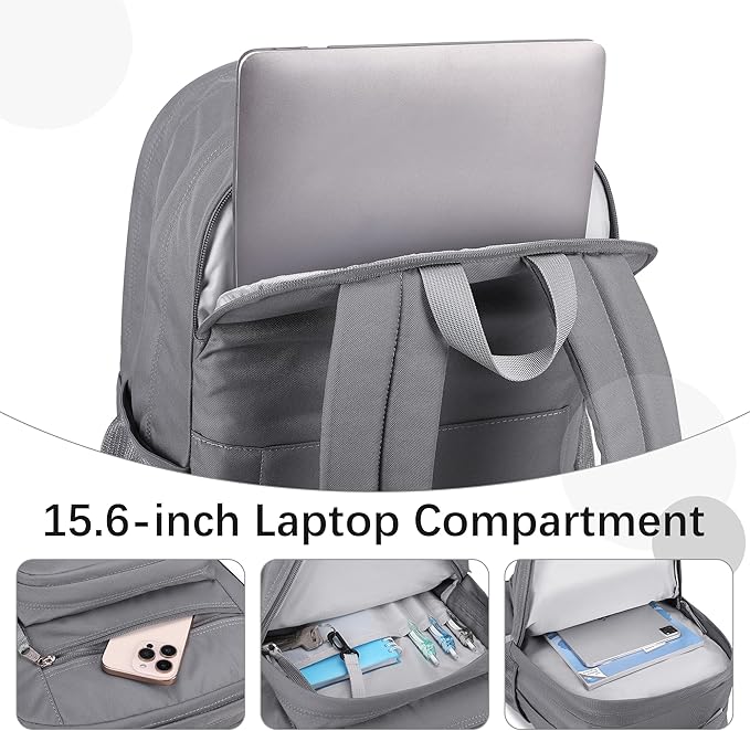 abshoo 32L Big Student Laptop Backpack For College Men Women Middle High School Teen Bookbag Travel Backpack Daypack (Grey)