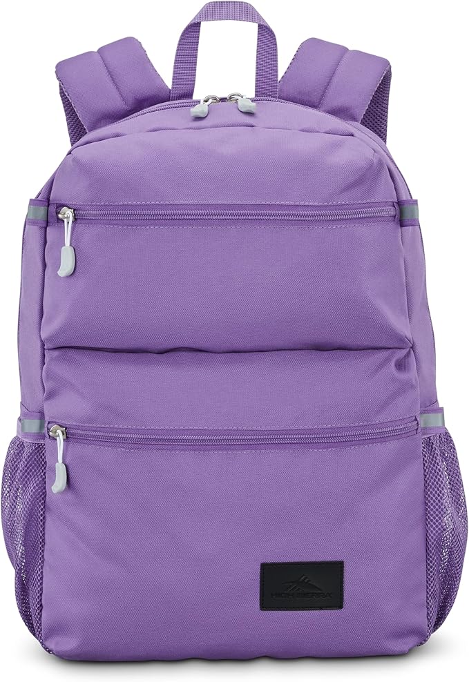 High Sierra Everclass Backpack - Travel or Work Laptop Bookbag with 360° Reflectivity, Dual Water Bottle Pockets & Fits Laptops Up To 15.6”, One Size, Light Purple