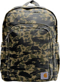Carhartt 25L Classic Laptop Backpack, Durable Water-Resistant Pack W/ 15" Laptop Sleeve and Multiple Organizational Compartments, Contains PFAS, Blind Duck Camo