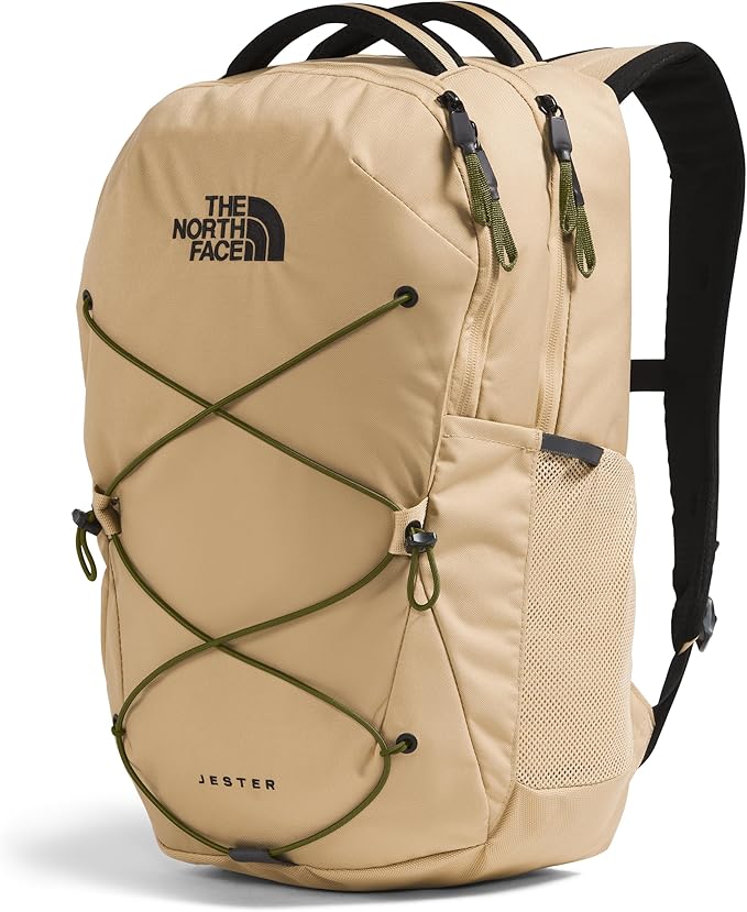 The North Face Jester Everyday Laptop Backpack - Commuter Daypack, Water Repellent, Laptop Sleeve, Khaki Stone/Forest Olive, One Size
