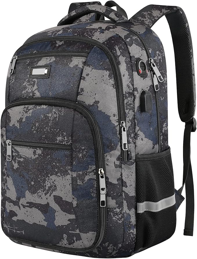 Jiefeike Laptop Backpack for Men, Extra Large Travel Backpack with USB Charging Port, TSA Friendly Anti Theft Water-Resistant Bag Daypack for Work, Daily Computer Bookbag Fits 17 Inch Laptop Backpack