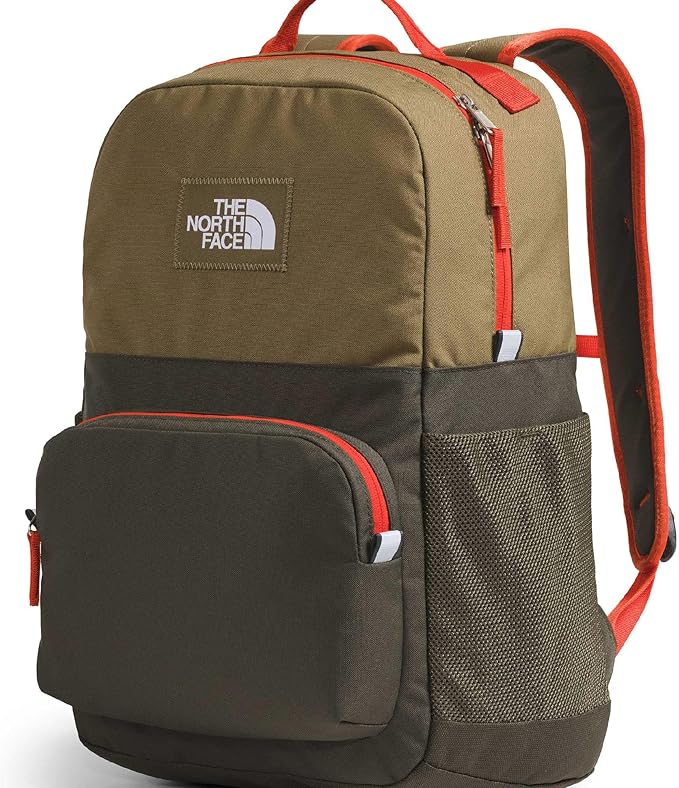 The North Face Teen Chuckwalla Daypack - Travel Backpack, Laptop Sleeve, Reflective Safety Details, Adjustable Strap, Cedar/New Taupe Green/Lava Red, One Size