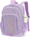 Mesh Backpack, Heavy Duty Mesh Bookbag for Girls Boys Kids, See Through Clear Backpacks, Net Backpack Transparent Breathable for School Beach Swim Travel Outdoor, Purple