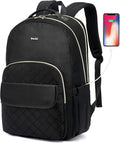 Laptop Backpack for Women Travel Business Backpacks 15.6 inch,College Bookbag Schoolbag for Girls Teacher Backpack Daypack TSA Friendly for School,Black
