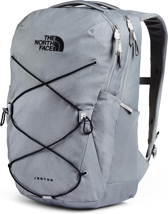 The North Face Jester Everyday Laptop Backpack, Mid Grey Dark Heather/TNF Black, One Size