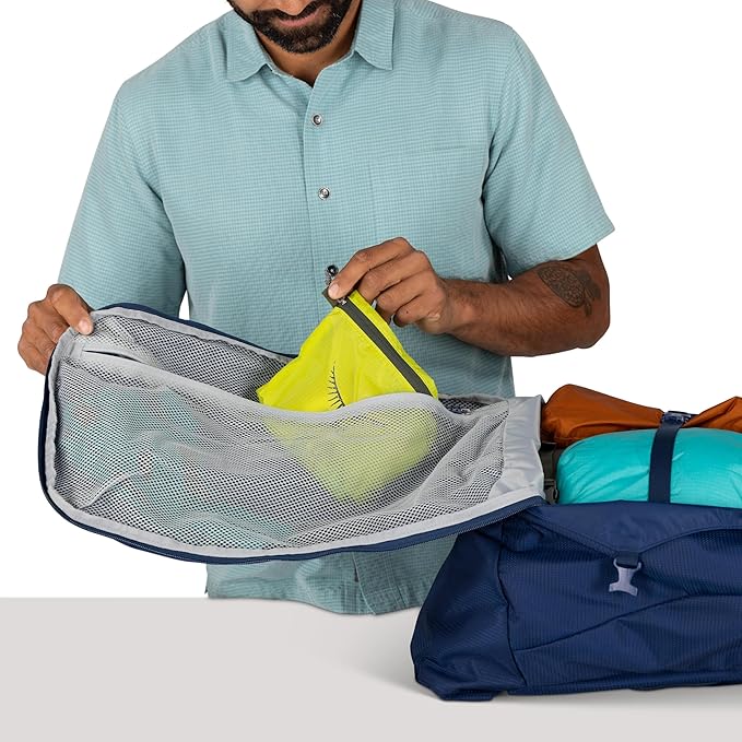 Osprey Farpoint 70L Men's Travel Backpack - Large Adjustable Travel Bag with Detachable Daypack, Cascade Blue/Torrent Blue