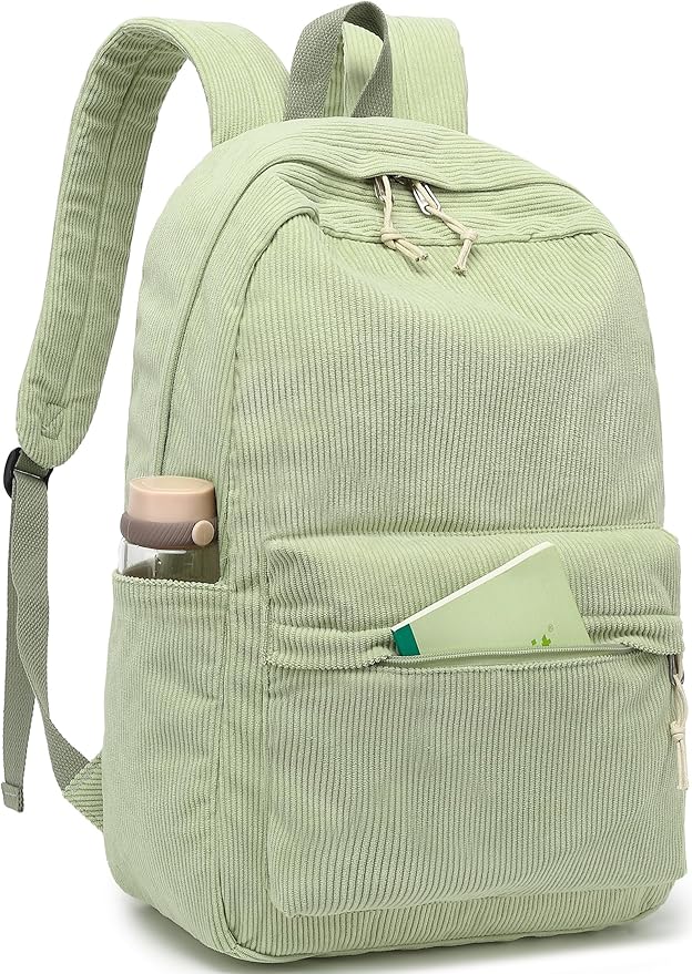 BTOOP School Backpack for Teens Large Corduroy Bookbag Lightweight 15.6 inch Laptop Bag for Girls Women Casual High School College
