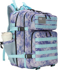45L Tactical Assault Backpack 3 day assault pack with Molle Waterproof backpack Rucksack for Tactical Backpacks (Blue Tie-Dye)