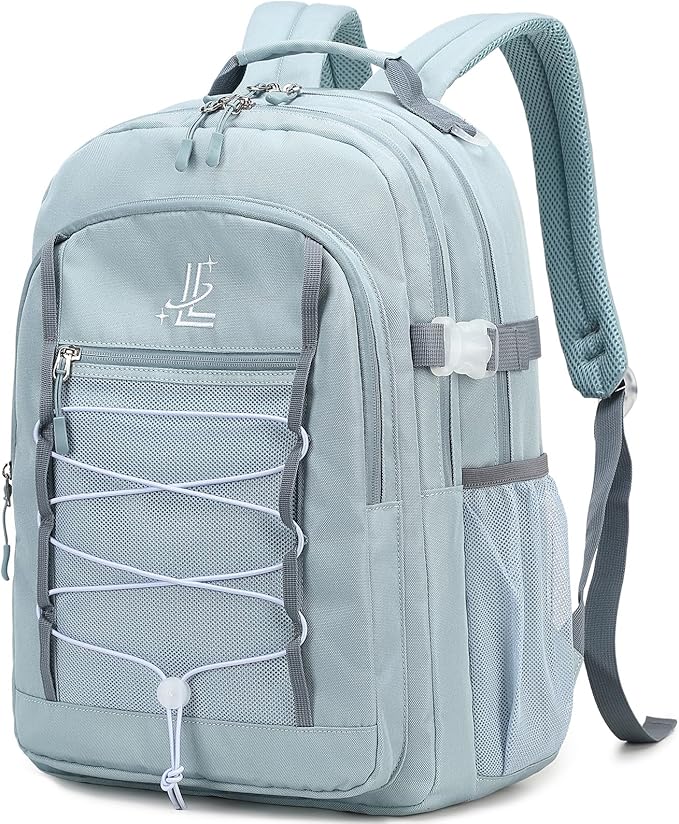 Lanola Travel Backpack Durable Middle Schoolbag Travel Bag for Men & Women Lightweight College Student Backpack - Gray Blue