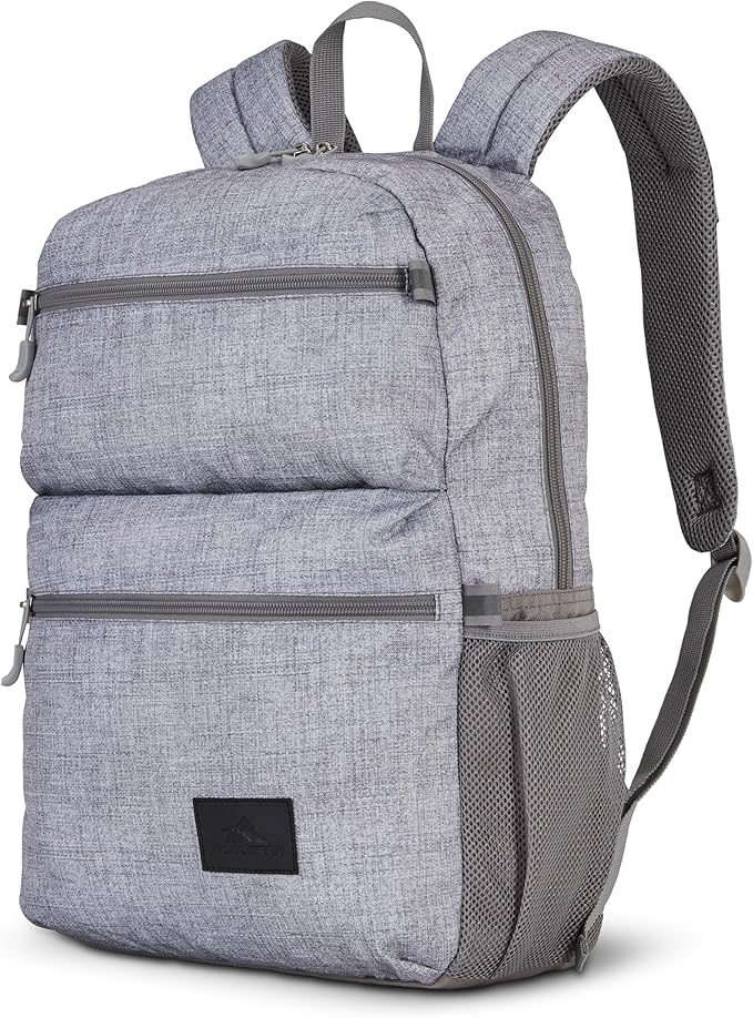 High Sierra Everclass Backpack - Travel or Work Laptop Bookbag with 360° Reflectivity, Dual Water Bottle Pockets & Fits Laptops Up To 15.6”, One Size, Silver Heather