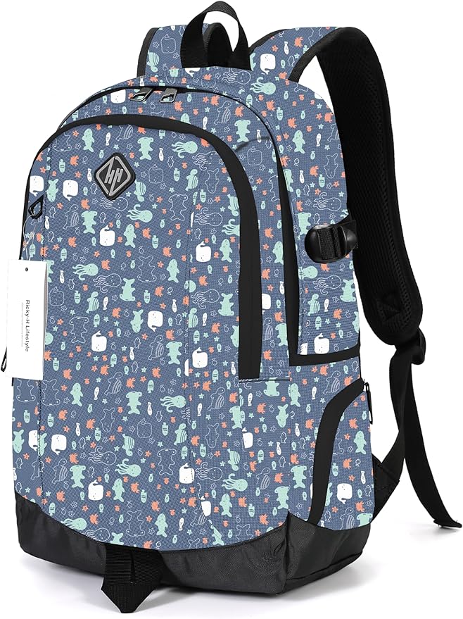 rickyh style School Backpack Travel Bag for Men & Women Lightweight College Back Pack with Laptop Compartmen