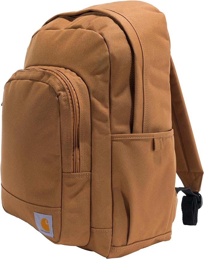 Carhartt 25L Classic Laptop Backpack, Durable Water-Resistant Pack W/ 15" Laptop Sleeve and Multiple Organizational Compartments, PFAS Free, Carhartt Brown