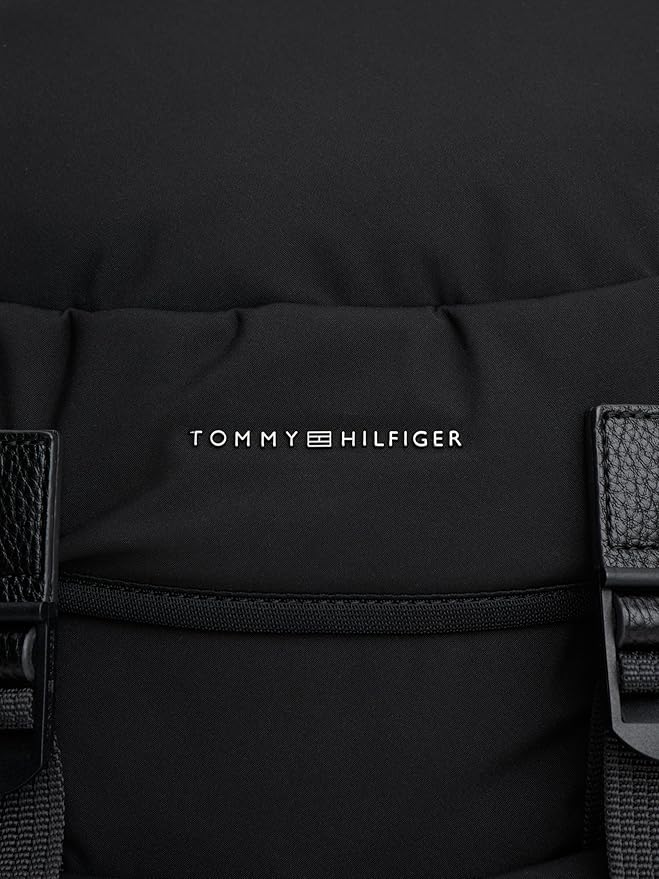 Tommy Hilfiger Mens Travel Flap Backpack,BLACK One Size