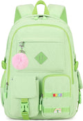 Girls Laptop Backpack Corduroy Bookbag For Teen Big Studen School Bag Durable Travel Daypack (5green)