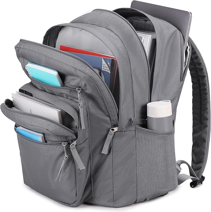 abshoo 32L Big Student Laptop Backpack For College Men Women Middle High School Teen Bookbag Travel Backpack Daypack (Grey)