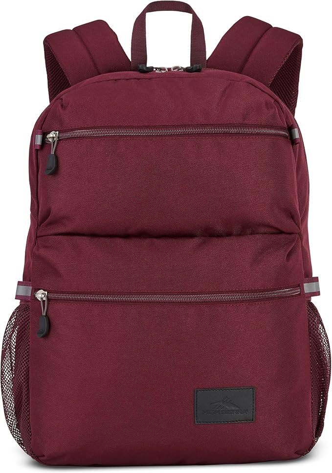 High Sierra Everclass Backpack - Travel or Work Laptop Bookbag with 360° Reflectivity, Dual Water Bottle Pockets & Fits Laptops Up To 15.6”, One Size, Maroon