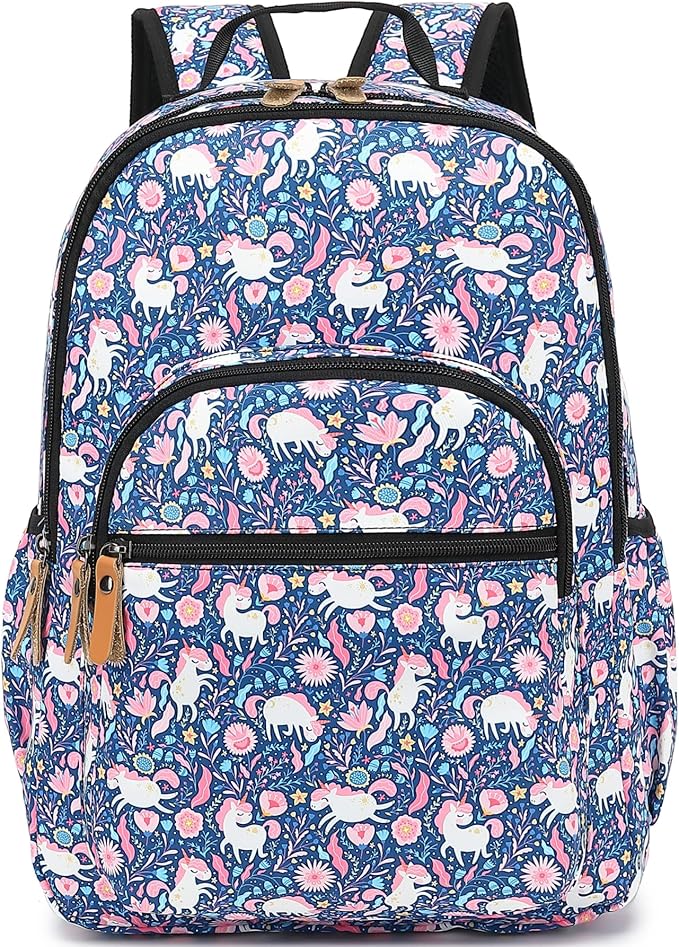 Leaper Water-resistant Cute Unicorn Laptop Backpack Travel Bag College Backpack Satchel Dark Blue
