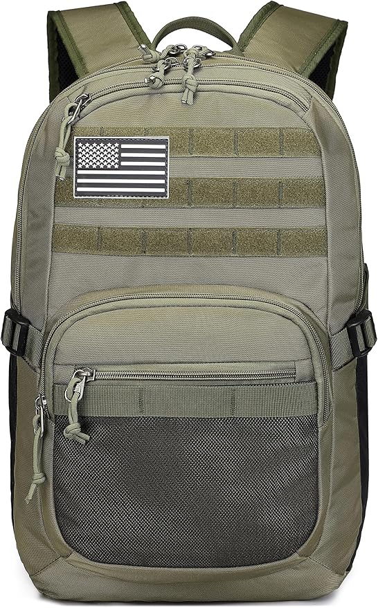 Military Tactical Backpack for Men Army 3 Days Assault Pack Bag with Molle System for Outdoor Adventures (Military green, 30L)
