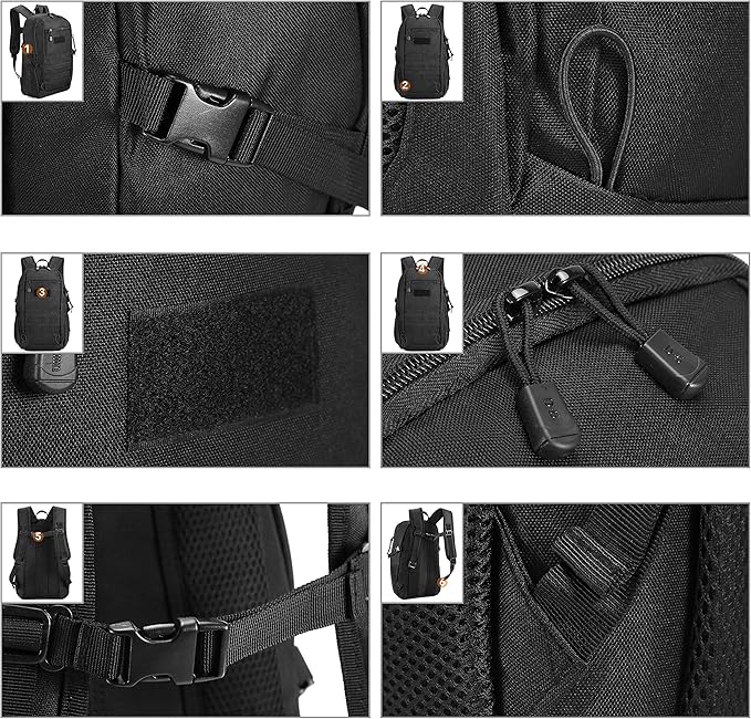 HUNTVP 20L Tactical Backpack Military MOLLE Backpack Daypack Rucksack Gear Tactical Assault Pack Bag for Hunting Camping Trekking(20L-Black)