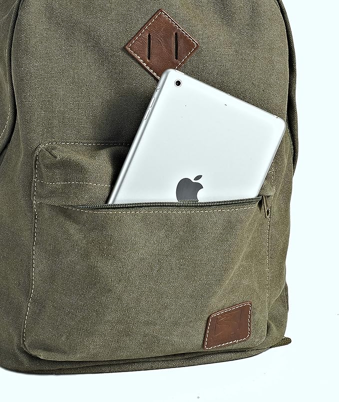 Durable Canvas College Rucksack Laptop Excursion Backpack Travel Notebook School Backpack Bookbag For Men Women Military Green Factory Directly